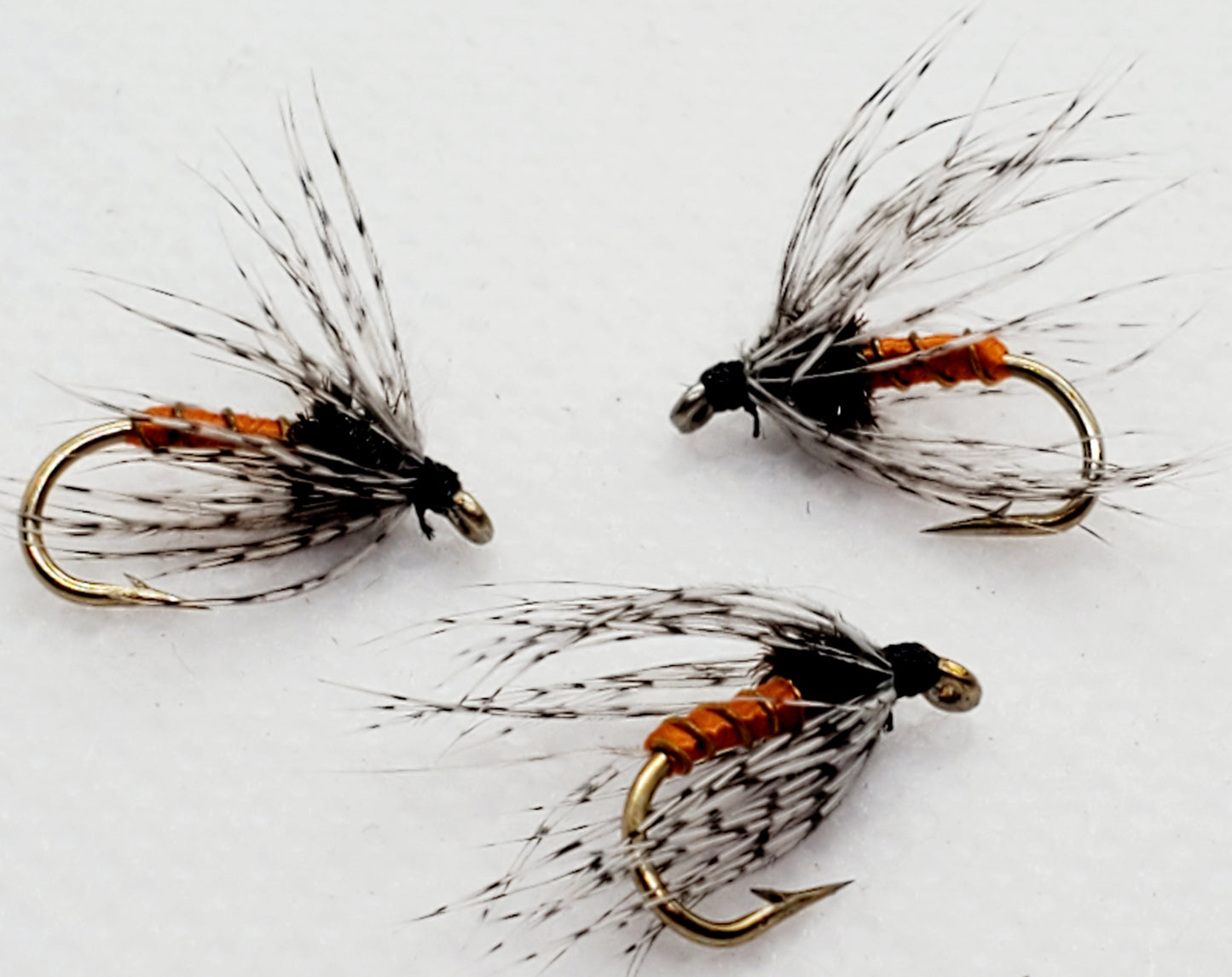 Soft Hackle Flies #12, 4 Colors, Partrige and Orange