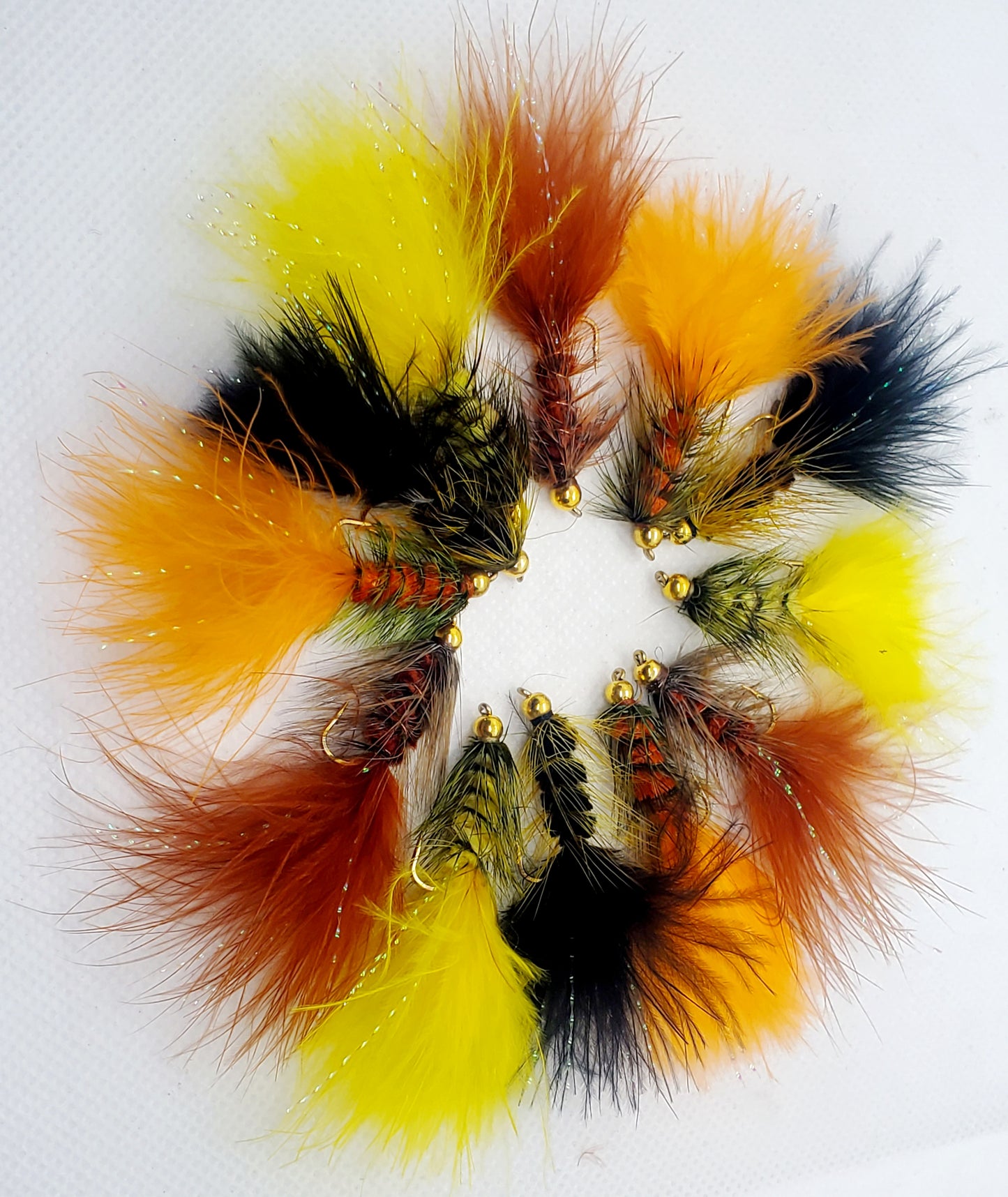 Bead Head Wooly Bugger, 12 Bead Head Wooly Buggers, Wooly Bugger Mixed Dozen #8