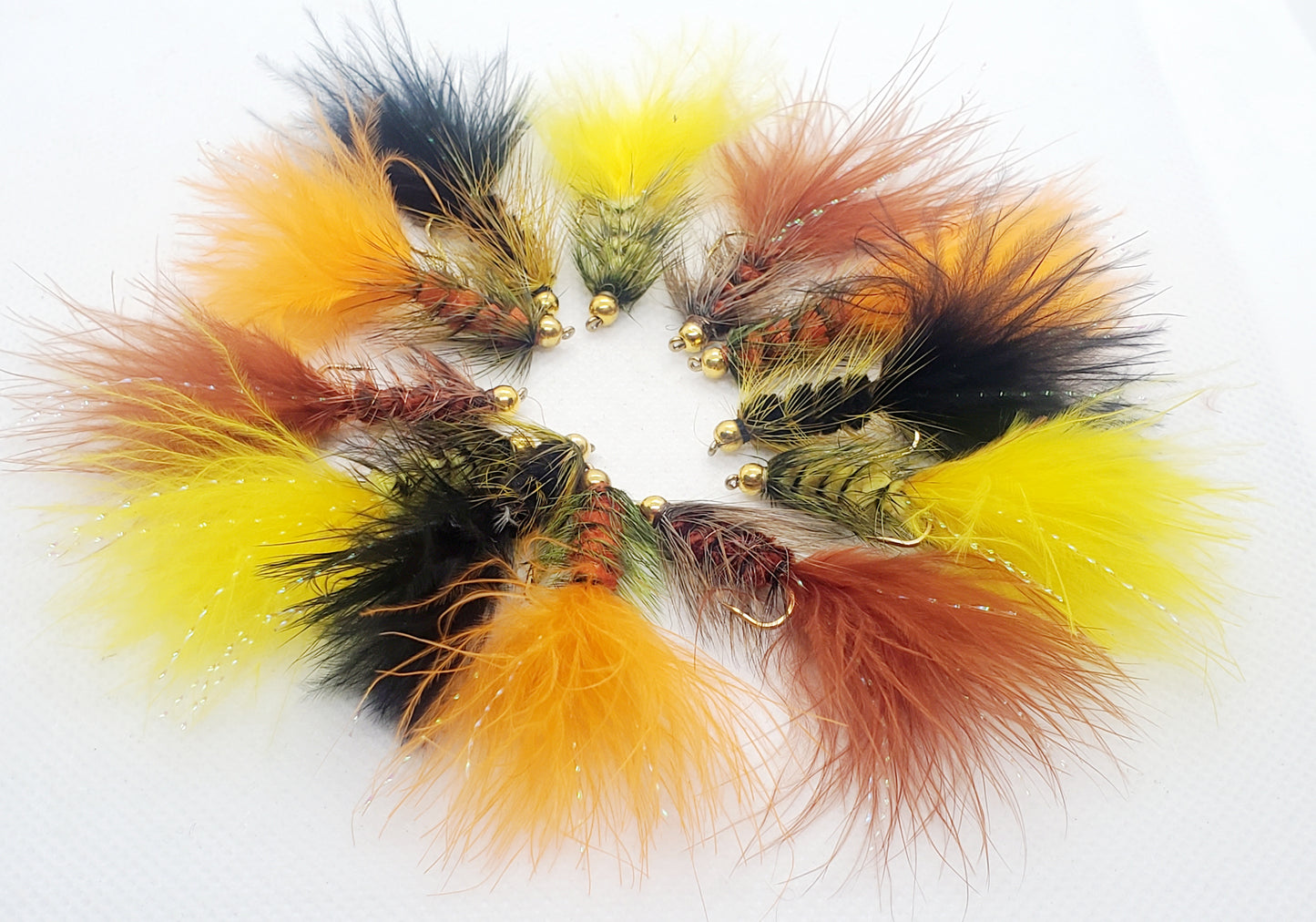 Bead Head Wooly Bugger, 12 Bead Head Wooly Buggers, Wooly Bugger Mixed Dozen #8