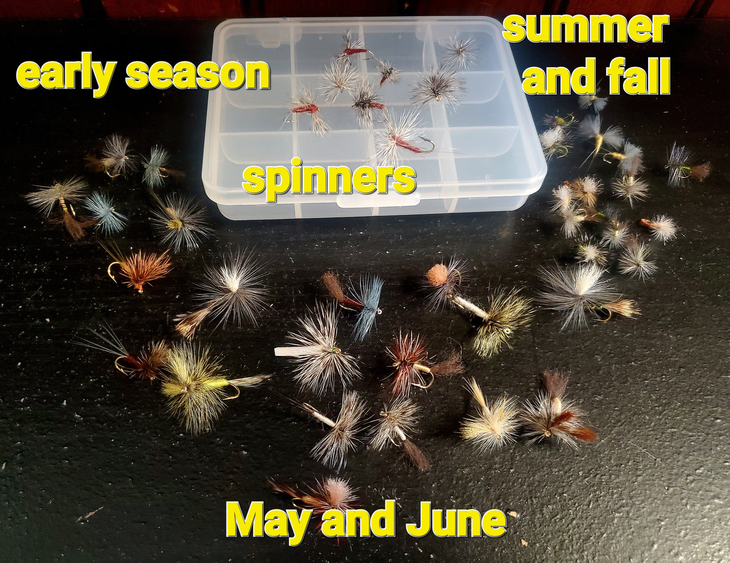43 Trout Dry Fly Selection, Capt. Ken's Upper Delaware Dry Fly Selection, Trout Fly Selection