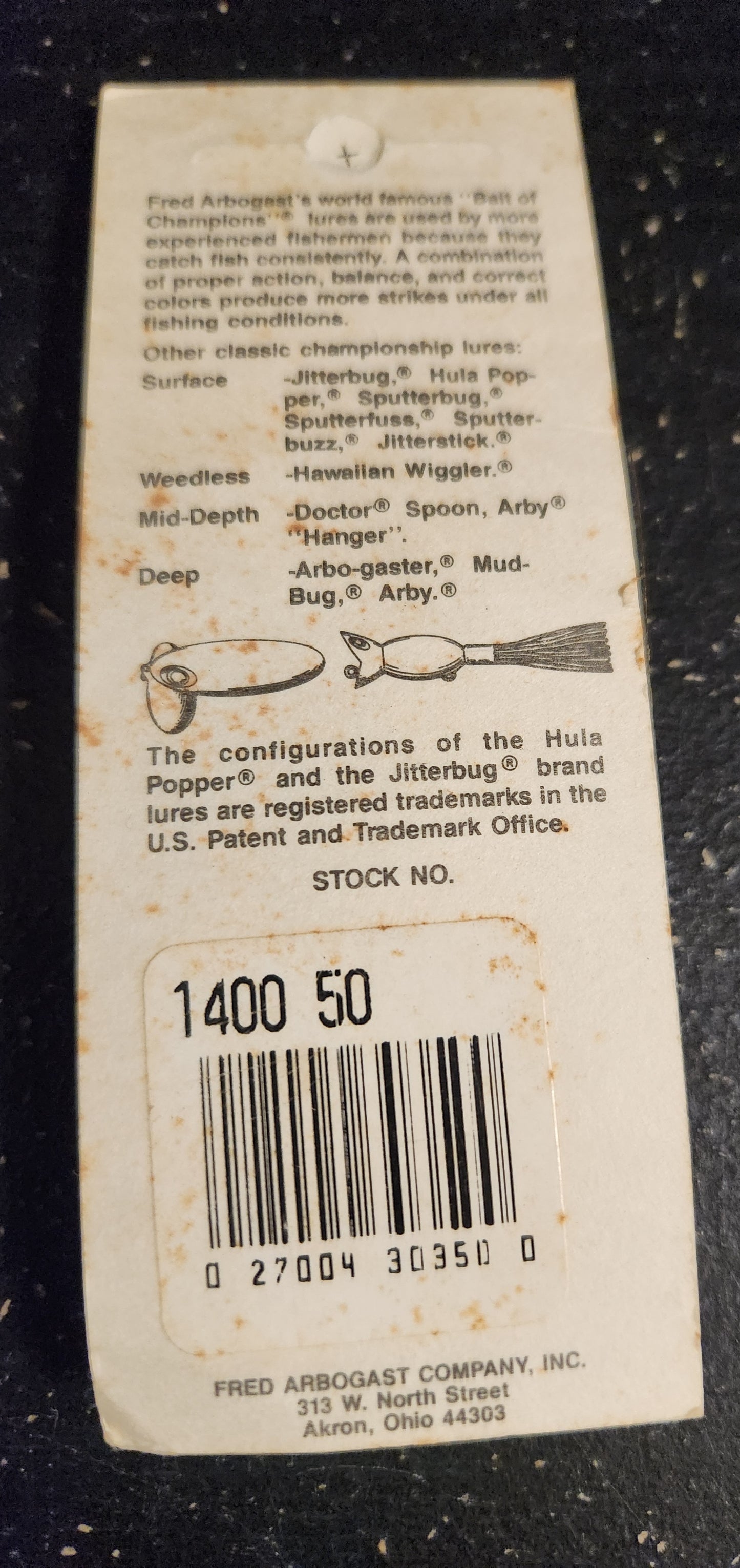 Vintage Fred Arboghast Fly Rod Hula Popper Red and Black
