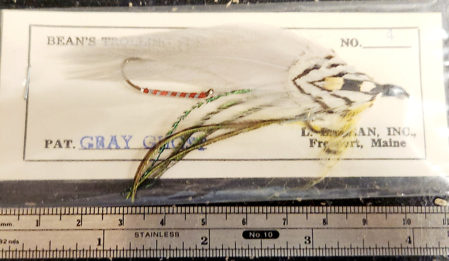 Vintage Gray Ghost Trolling Fly 4", Gray Ghost Tandem Streamer Fly