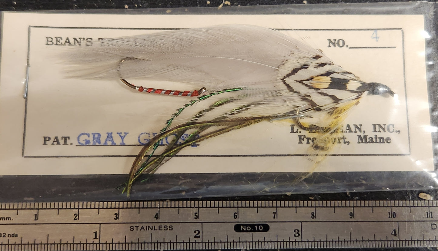 Vintage Gray Ghost Trolling Fly 4", Gray Ghost Tandem Streamer Fly