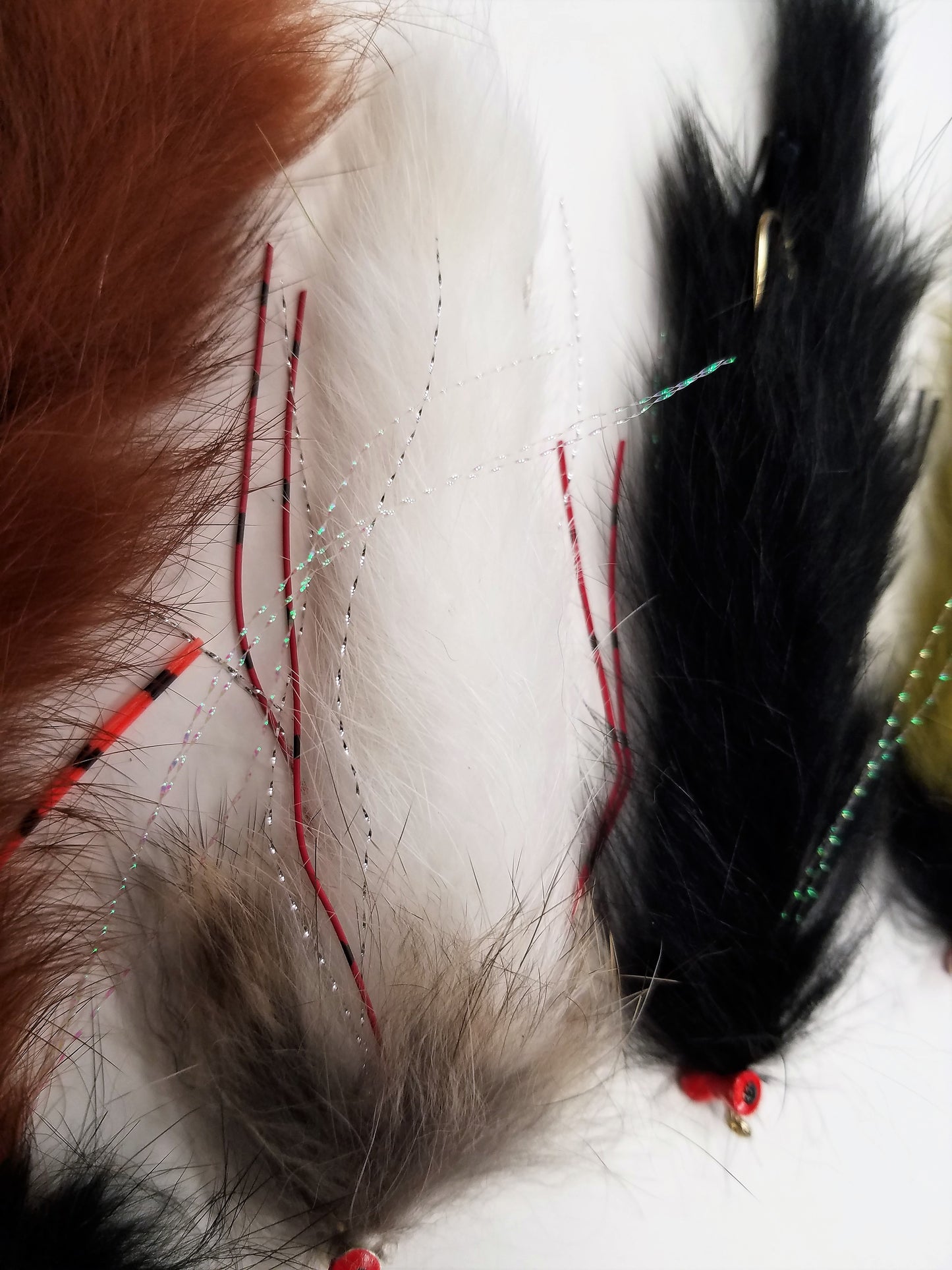 Upper Delaware Chew Toy Selection - 4 Streamer Flies, String Leeches, - 5" - 6" total length