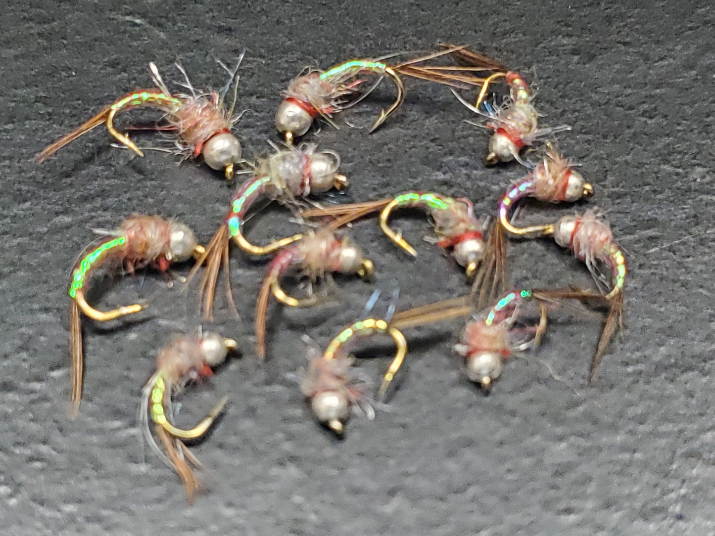Tungsten Bead Rainbow Warrior, Rainbow Warrior Nymph, Tungsten Bead Nymph #16- #20
