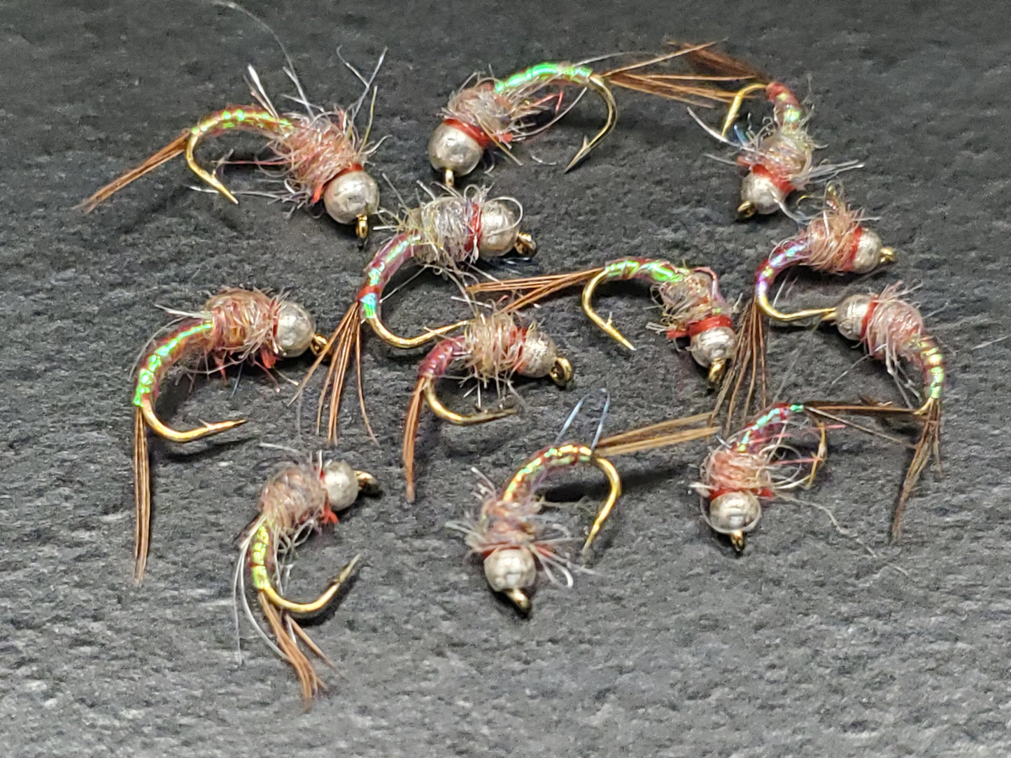 Tungsten Bead Rainbow Warrior, Rainbow Warrior Nymph, Tungsten Bead Nymph #16- #20
