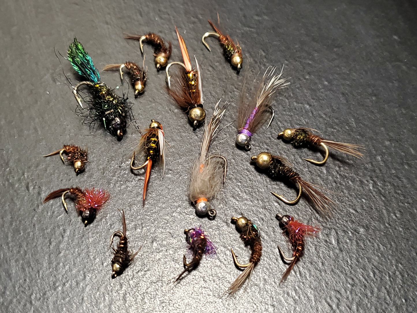 Tungsten Bead Head Trout Selection 16 Fly Selection, Bead Head nymph, BH Nymp