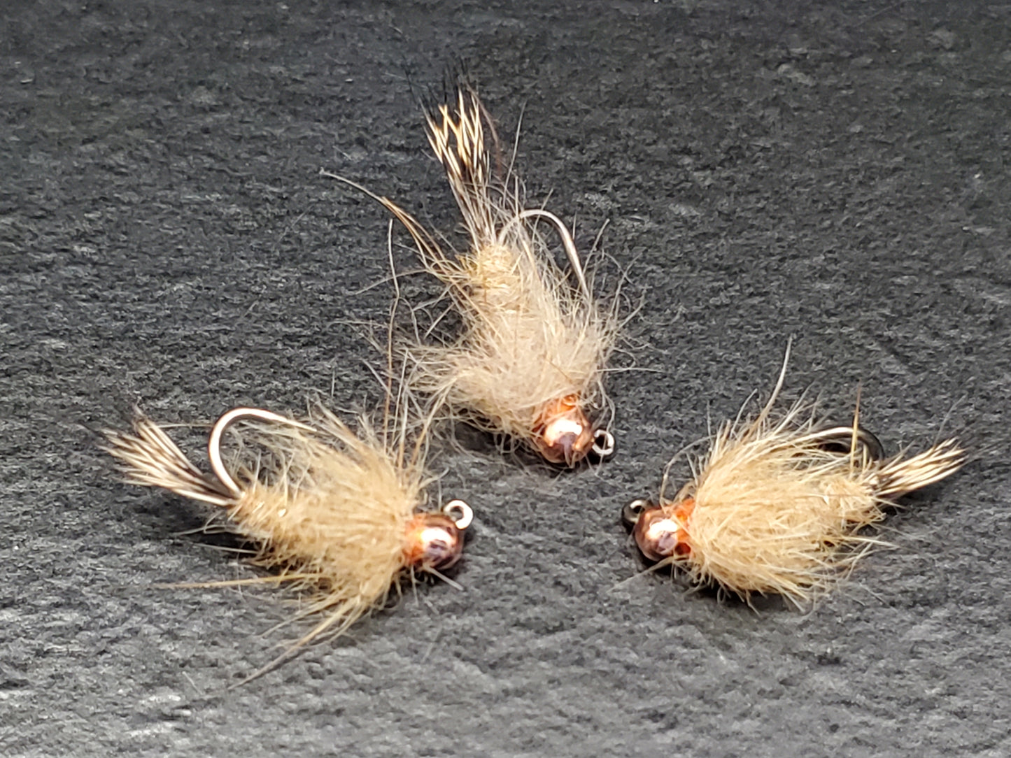 Tungsten Bead Head TAN Hare's Ear Jig Fly, Bead Head TAN Hares Ear