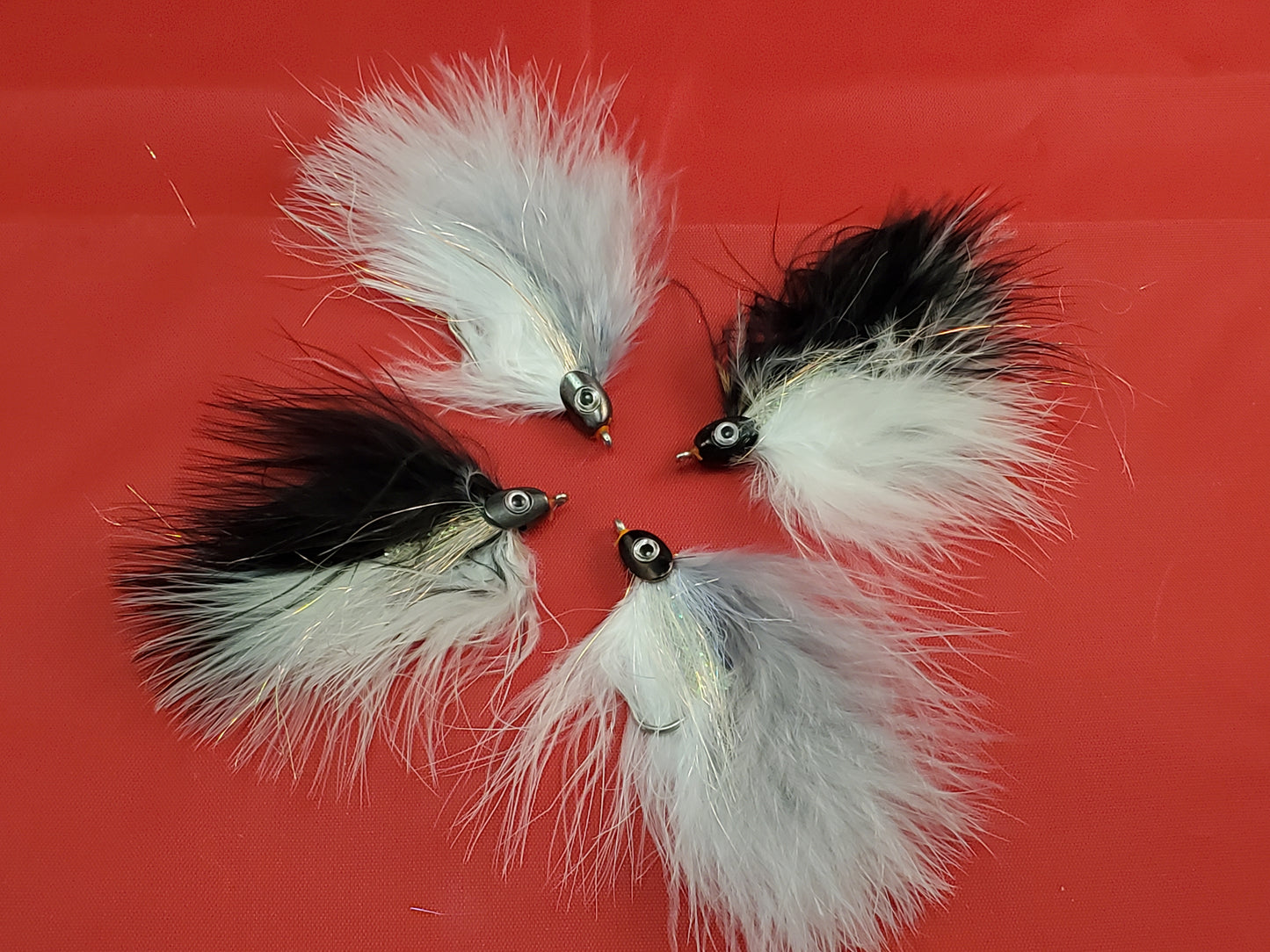 4 Marabou Diver Streamer Fly SELECTION, Salt Water Marabou Baitfish, White Bait, Salt Water Streamer Fly
