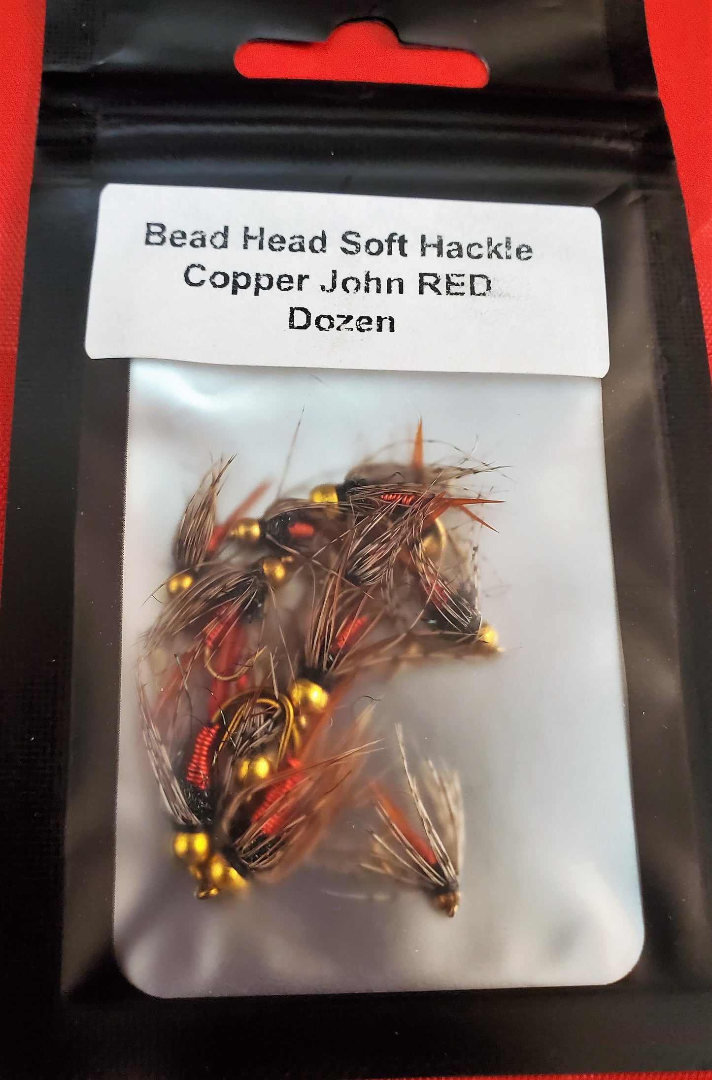 12 Copper John Soft Hackle Selection, Red Copper Soft Hackle John Selection, Mixed Dozen Copper John