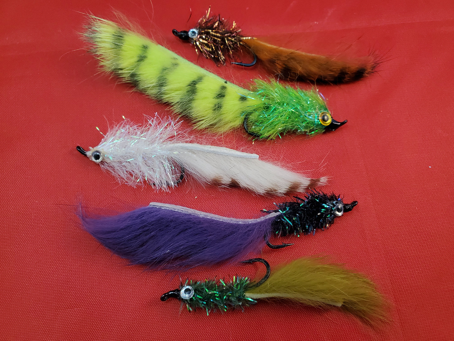 Salt Water Zonker Selection, Sparkle Zonker Selection, Zonker Fly Selection