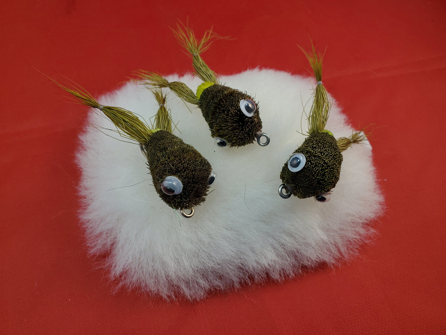 Frog Popper Fly, Frog Bass Bug, Spun Deer Hair Frog - 3 Pack