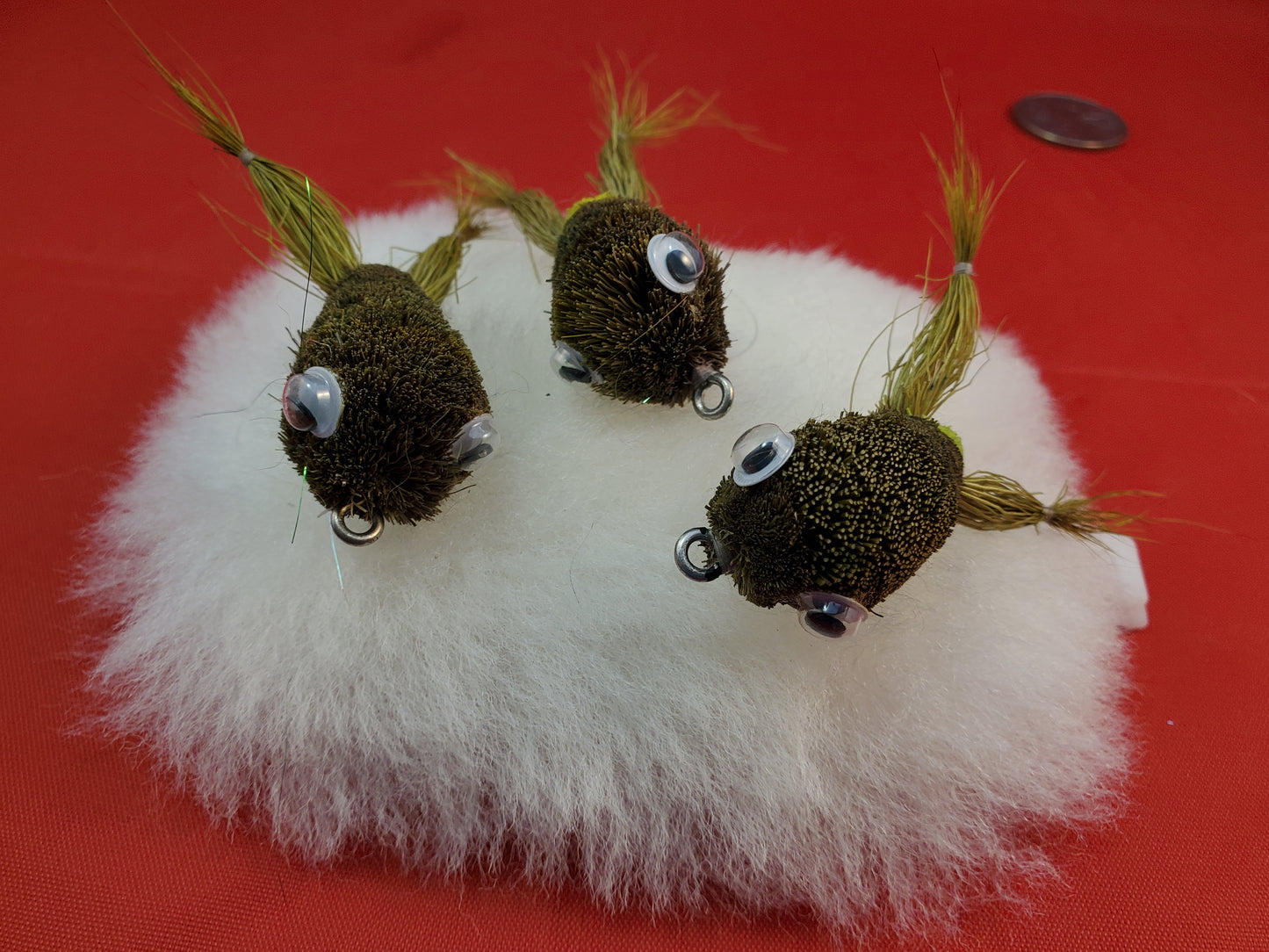 Frog Popper Fly, Frog Bass Bug, Spun Deer Hair Frog - 3 Pack