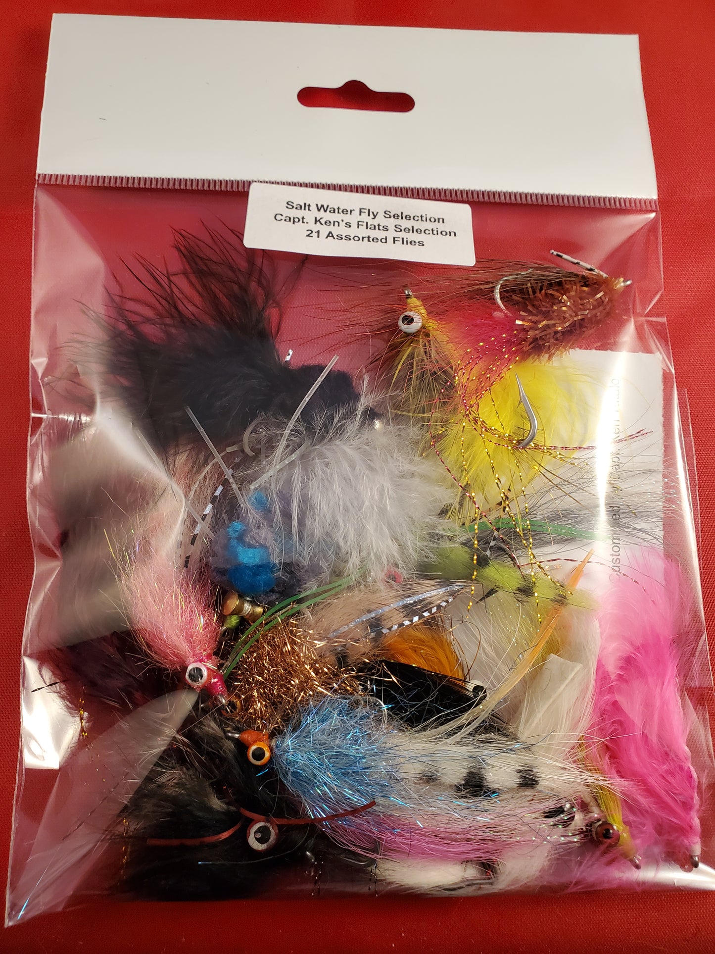 Salt Water Fly Selection, Capt Ken's Flats Selection, 21 Fly Flats Selection