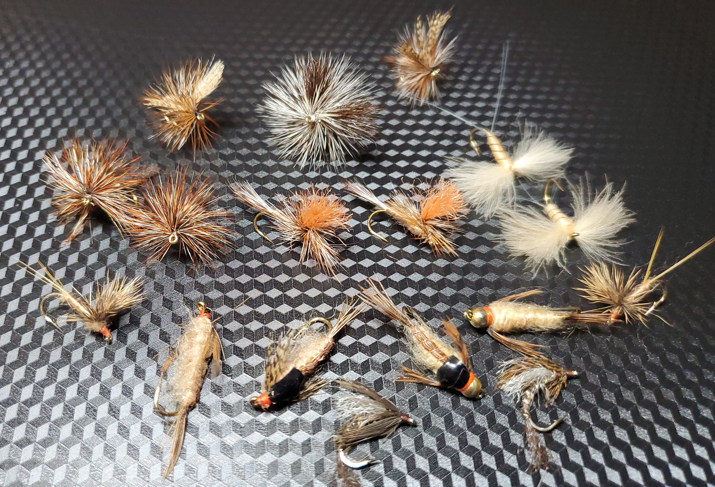 March Brown Life Cycle Selection, March Brown Nymph, March Brown Dry Fly, 19 March Brown Flies