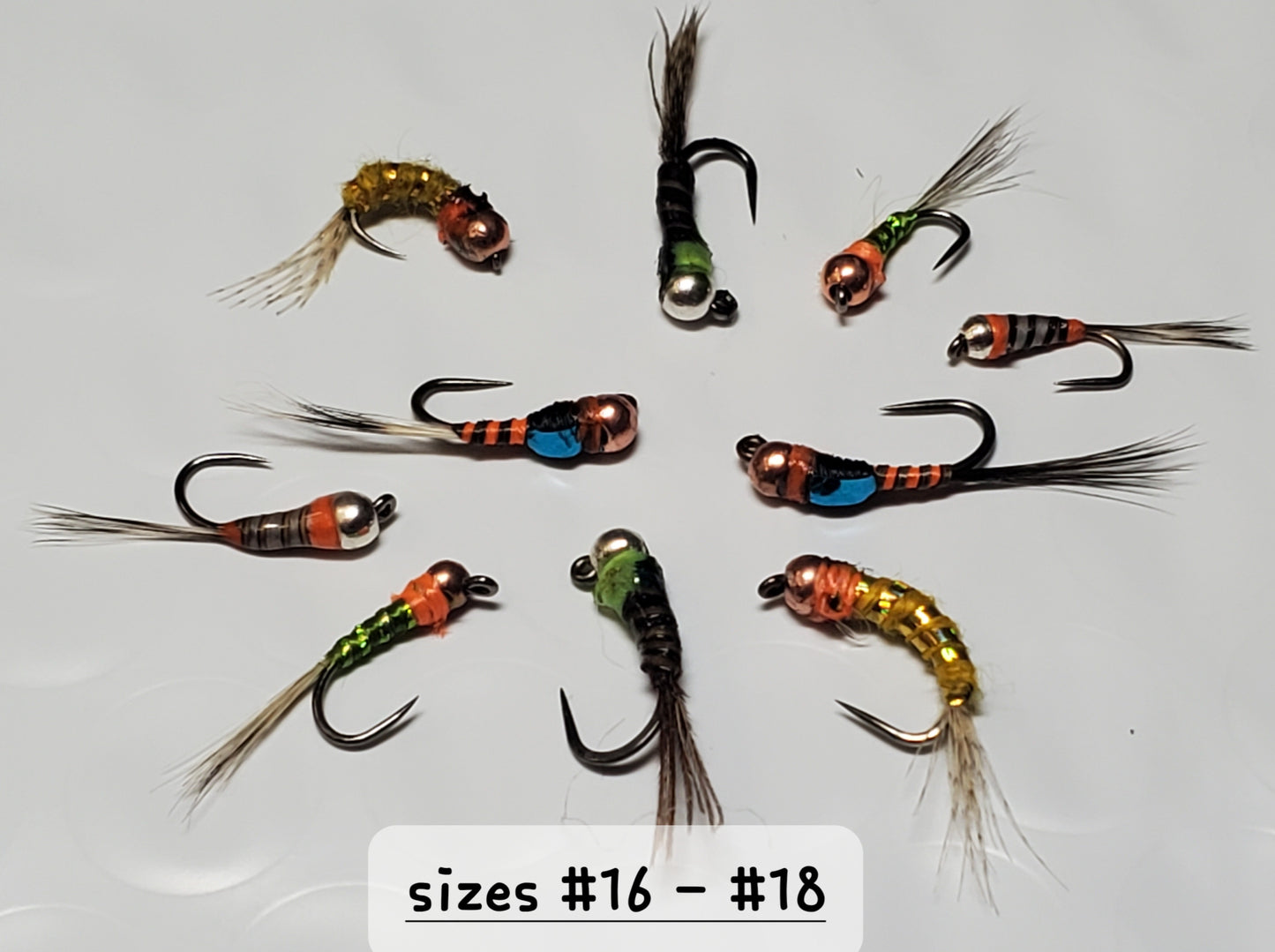 Tungsten Perdigon Nymph Selection, 10 Perdigon Nymphs