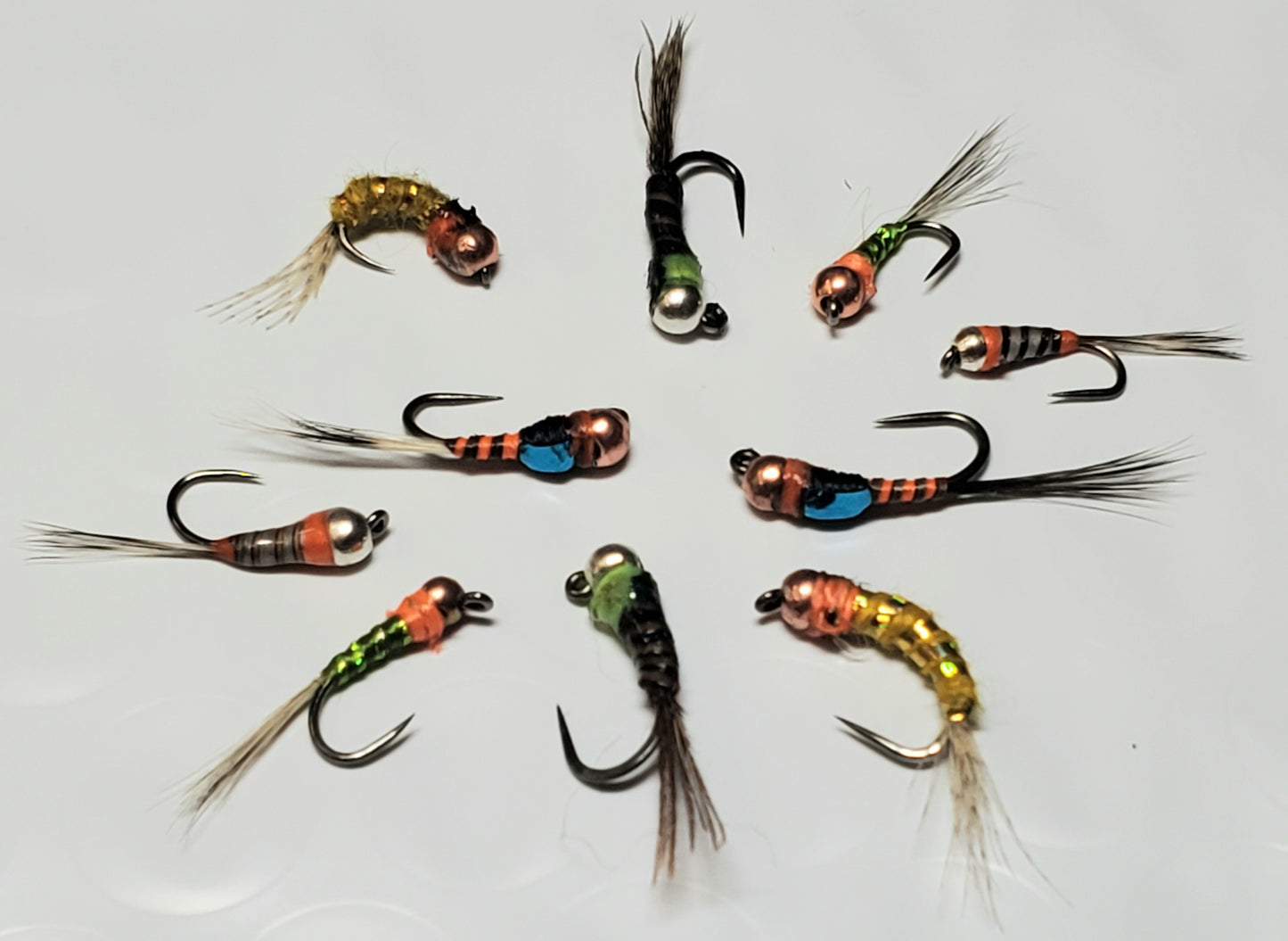 Tungsten Perdigon Nymph Selection, 10 Perdigon Nymphs