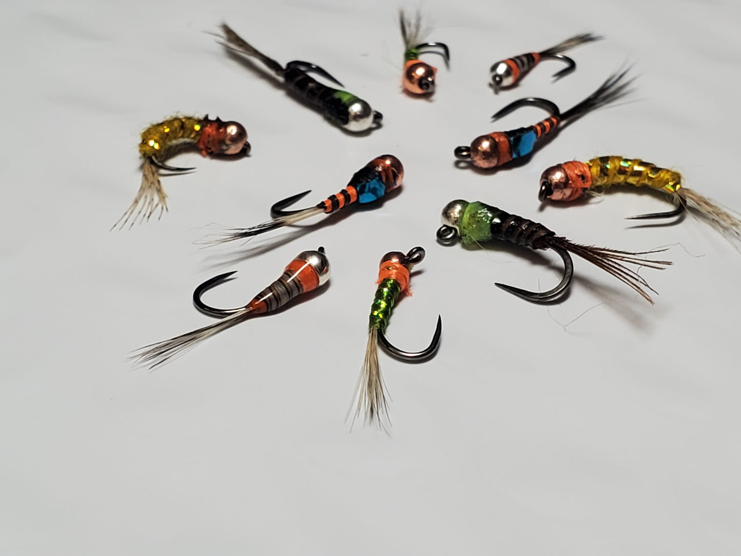 Tungsten Perdigon Nymph Selection, 10 Perdigon Nymphs
