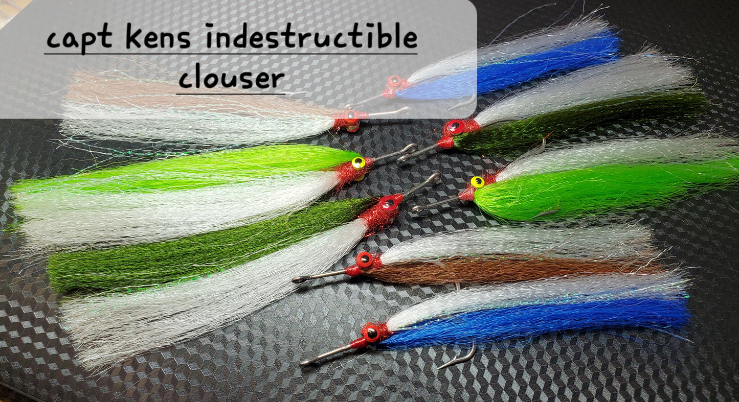 3 Indestructible Clouser Minnow, Clouser Minnow. Salt Water Clouser Minnow