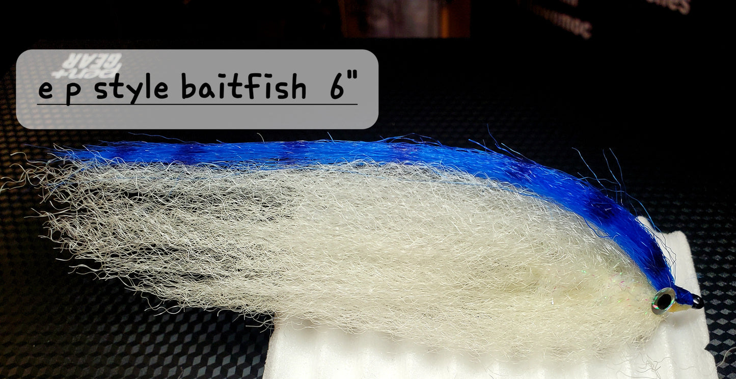 6 " Baitfish Fly, E P Baitfish, Predator Fly, Striper Fly, Pilchard Fly, Big Game Fly