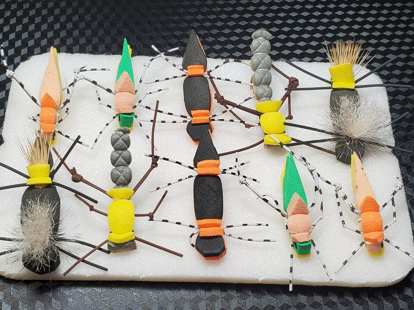 Foam Hopper Selection 10 Flies, 10 Hopper Flies, Grass hopper fly, Hopper / Terrestrial selection