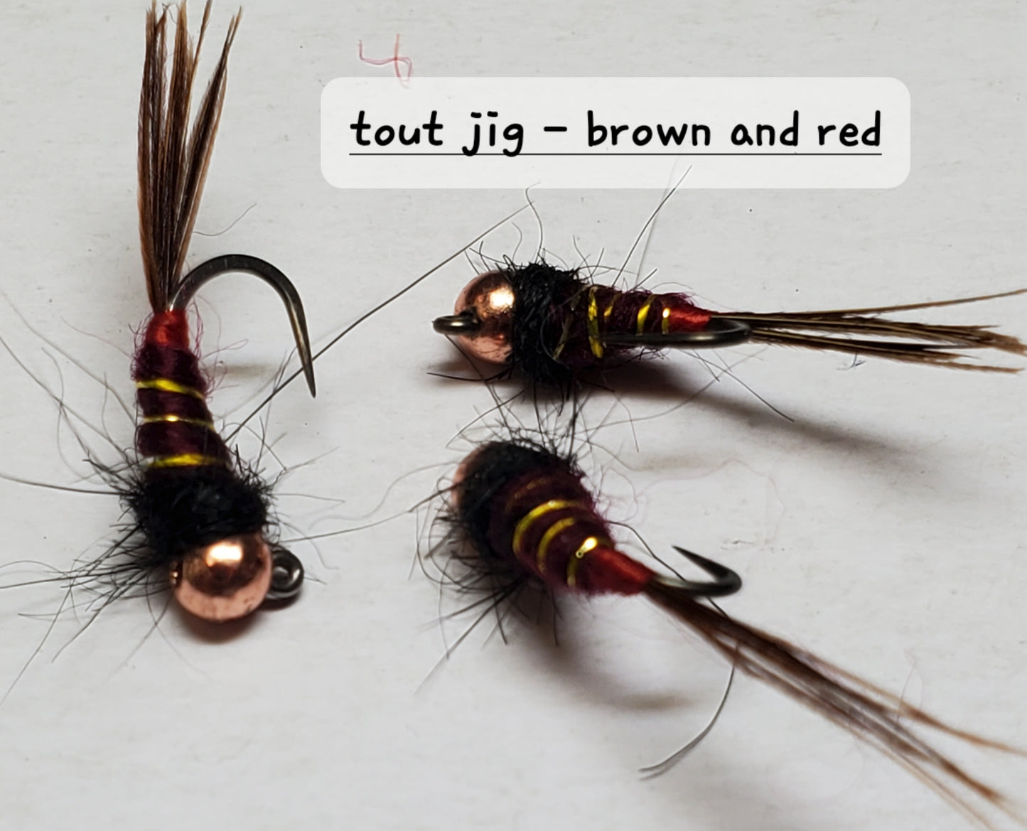 Trout Jig, Tungsten Bead Head Trout Jig, Trout Jig Nymph, Bead Head Nymph, Trout Jig Pheasant Tail with Red Tag