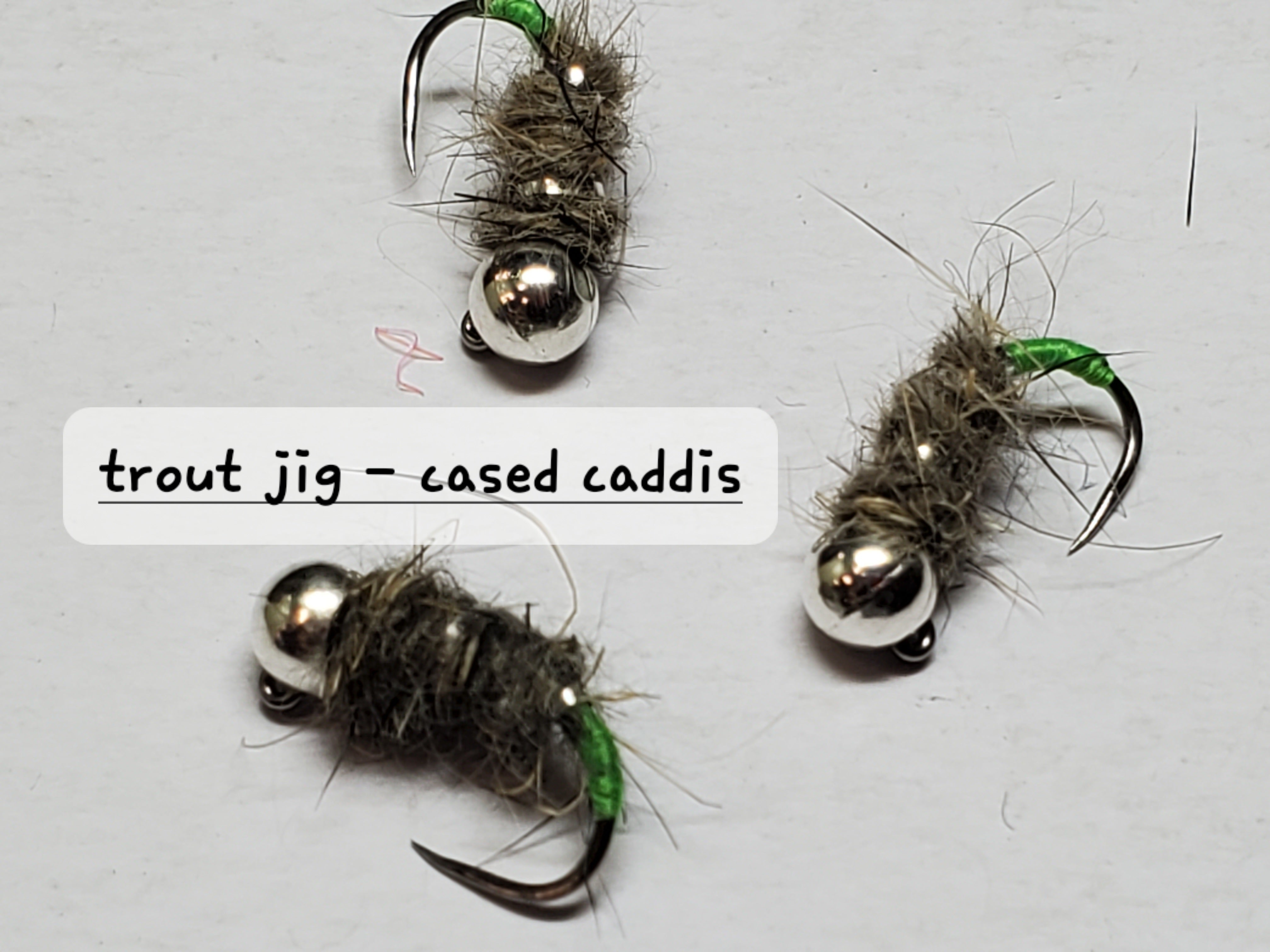 Trout Jig Cased Caddis, Tungsten Bead Head Trout Jig, Trout Jig Nymph