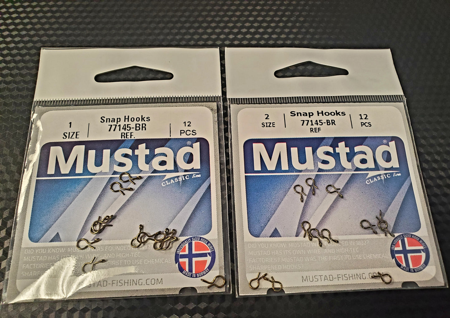 Mustad Snap Hooks - 77145-BR - 2 sizes