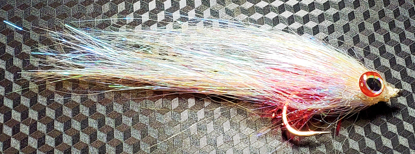 Red and White Salt Water Baitfish, Salt Water Baitfish, Glass Minnow Fly