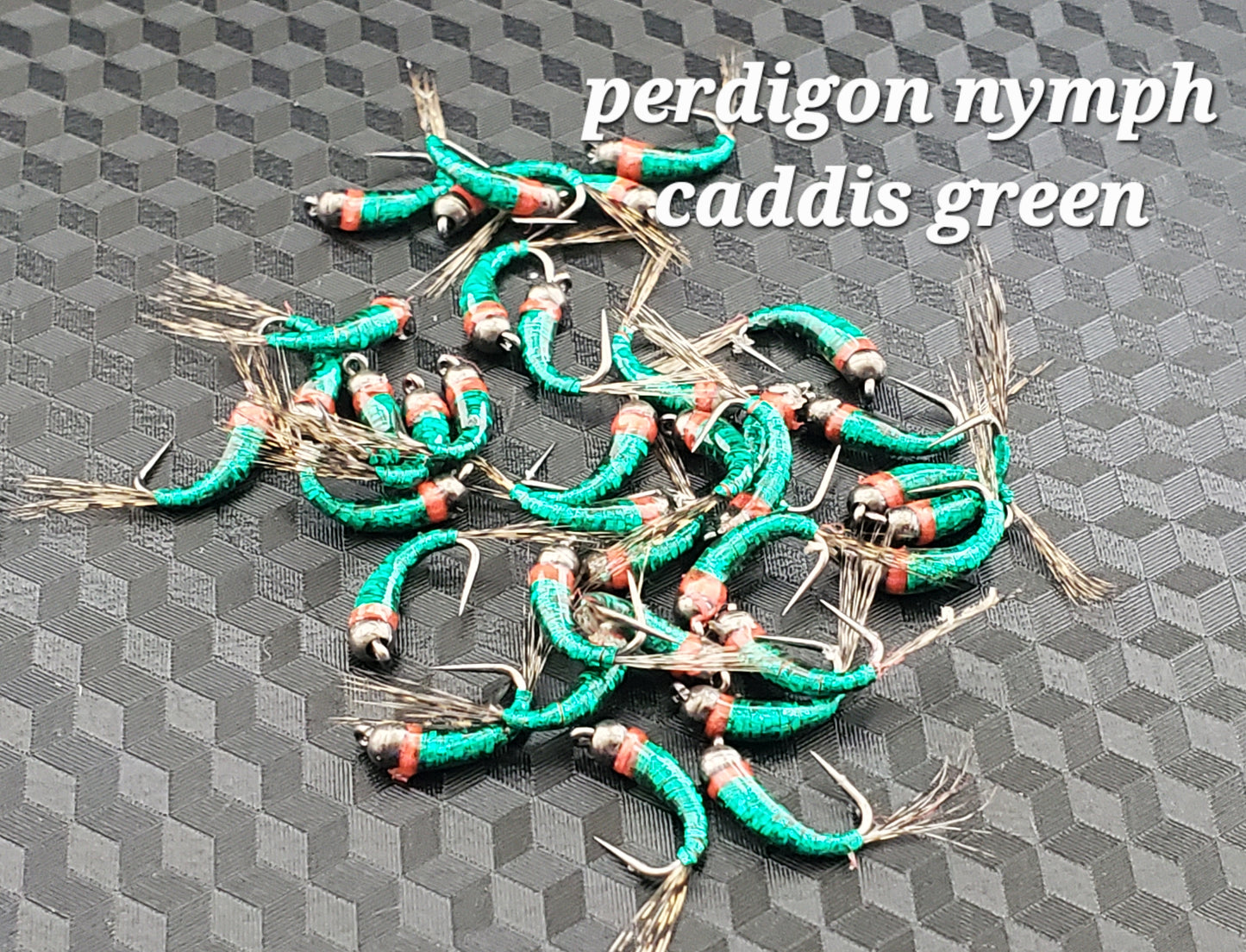 Tungsten Bead Perdigon Nymph, Tungsten Perdigon Nymph, Perdigon Nymph Caddis Green