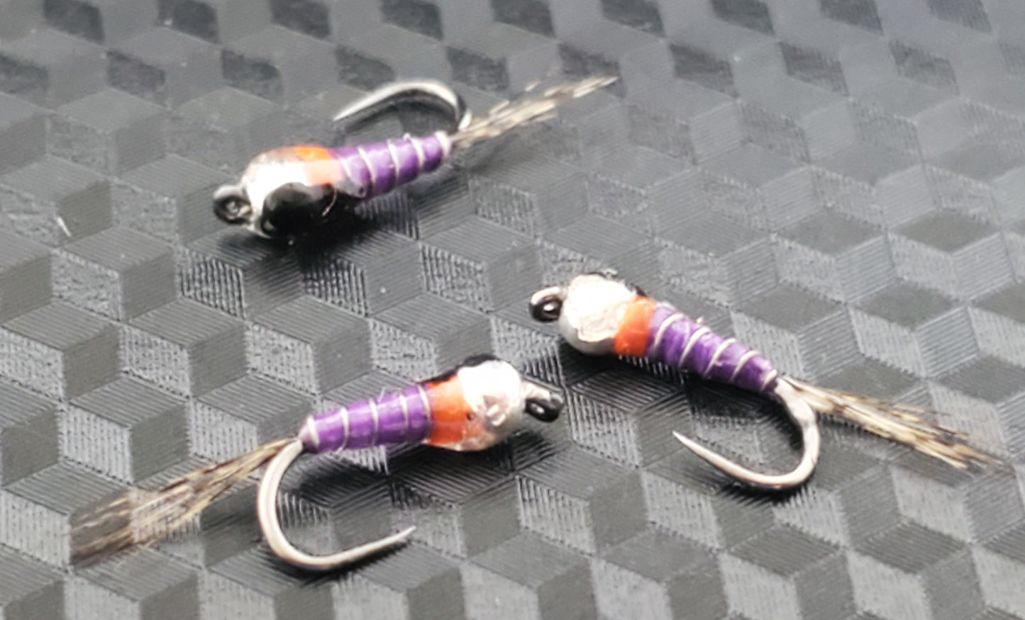 Tungsten Bead Perdigon Nymph, Tungsten Perdigon Nymph, Perdigon Nymph Purple Hot Spot