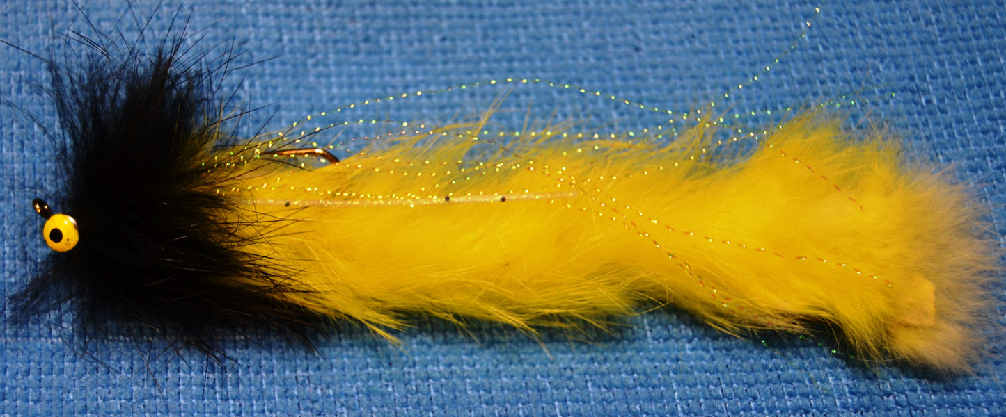 Upper Delaware Chew Toy Selection - 4 Streamer Flies, String Leeches,  - 5" -  6" total length