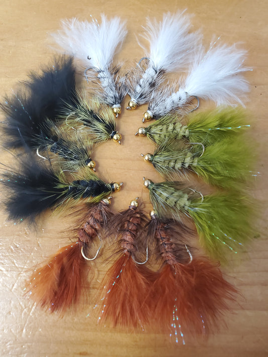 Bead Head Woolly Bugger, The Bugger Dozen Deal,  Size #8