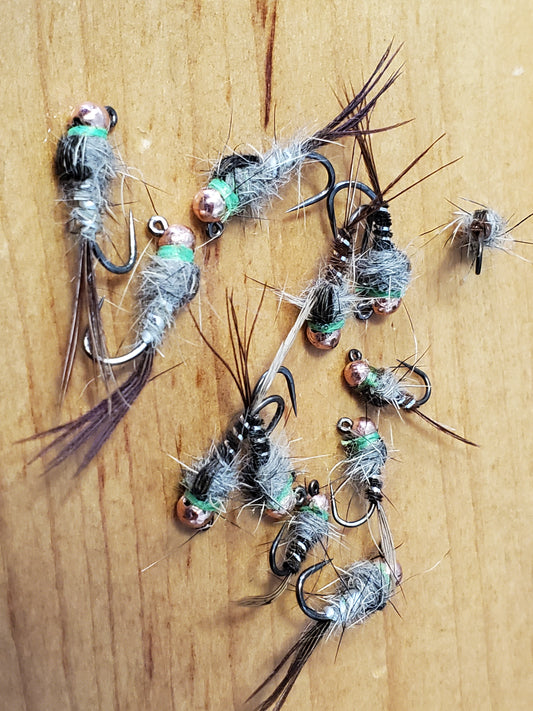 Tungsten Trout Jig Selection 12 Green Hot Spot