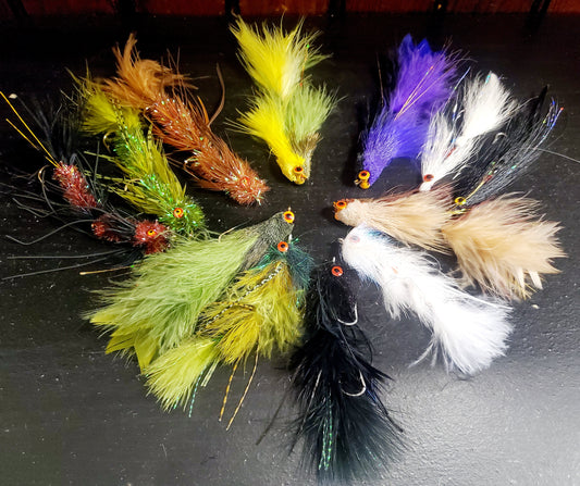 12 Articulated Streamer Fly Selection, Articulated Fishing Fly Selection, Streame Fly Selection