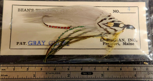 Vintage Gray Ghost Trolling Fly 4", Gray Ghost Tandem Streamer Fly
