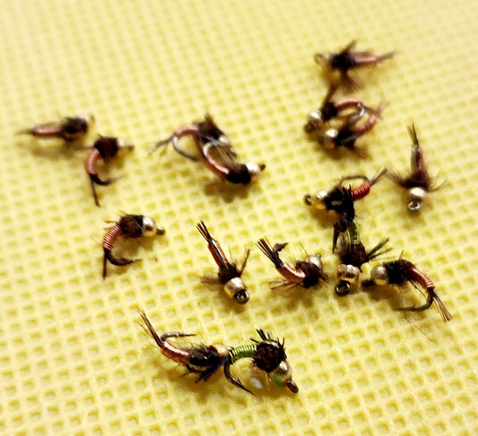 16 Bead Head Copper John Emerger Nymphs #18