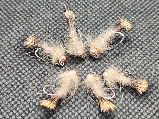 Tungsten Bead Head Hare's Ear Jig Fly, Bead Head Hares Ear, BH Trout Jig