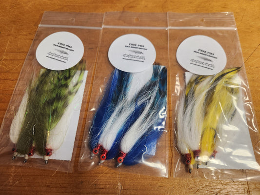 Clouser Minnow 3 Pack, High Profile Clouser Minnow, Half and Half Streamer Fly