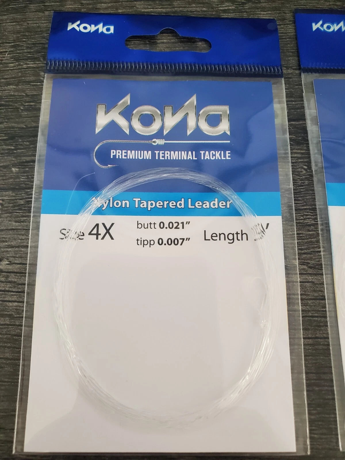 KONA Nylon Tapered Trout Leader - 9' Fly Fishing Leader 3 sizes available - 4X, 5X, 6X
