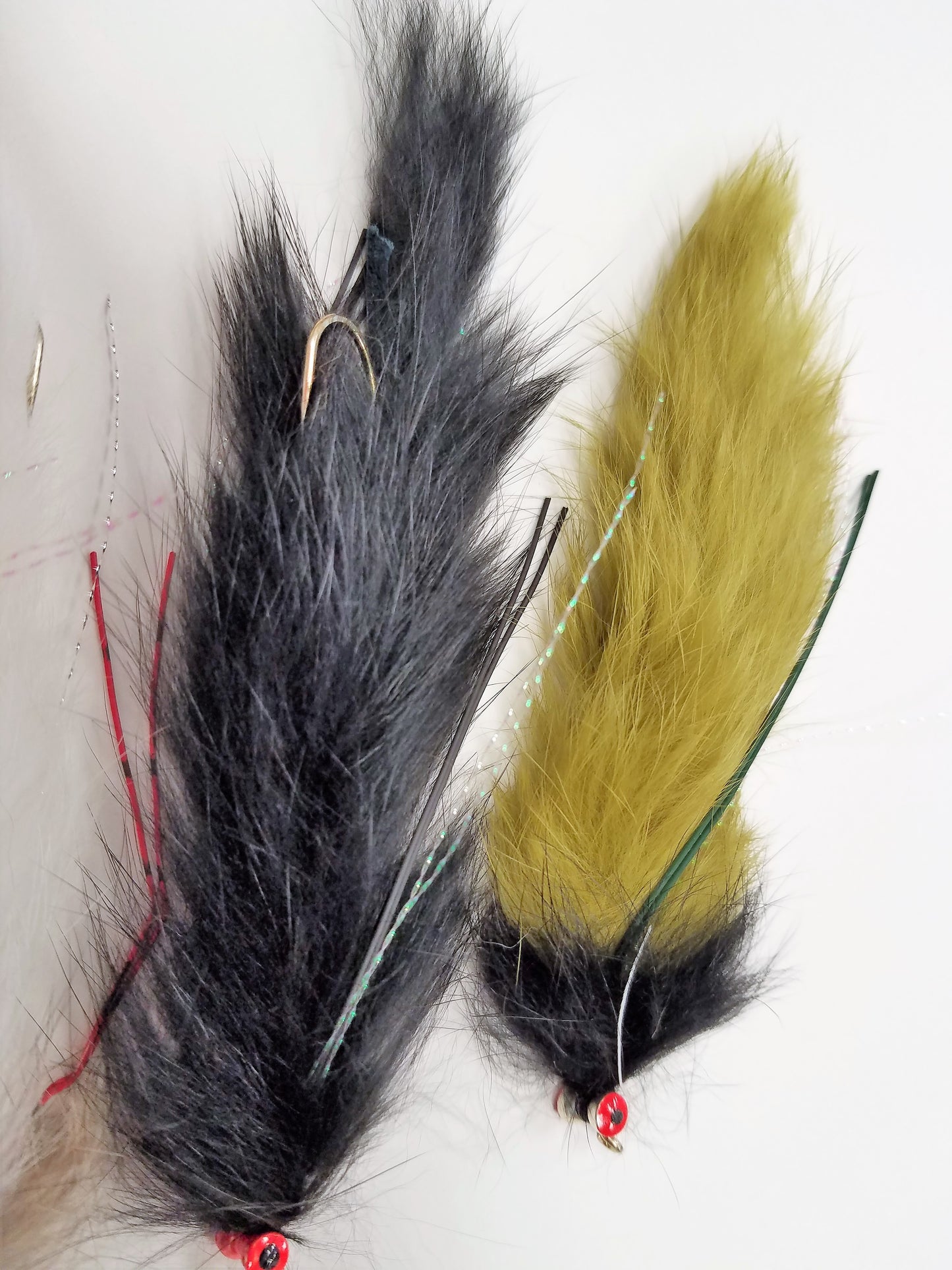 Upper Delaware Chew Toy Selection - 4 Streamer Flies, String Leeches,  - 5" -  6" total length