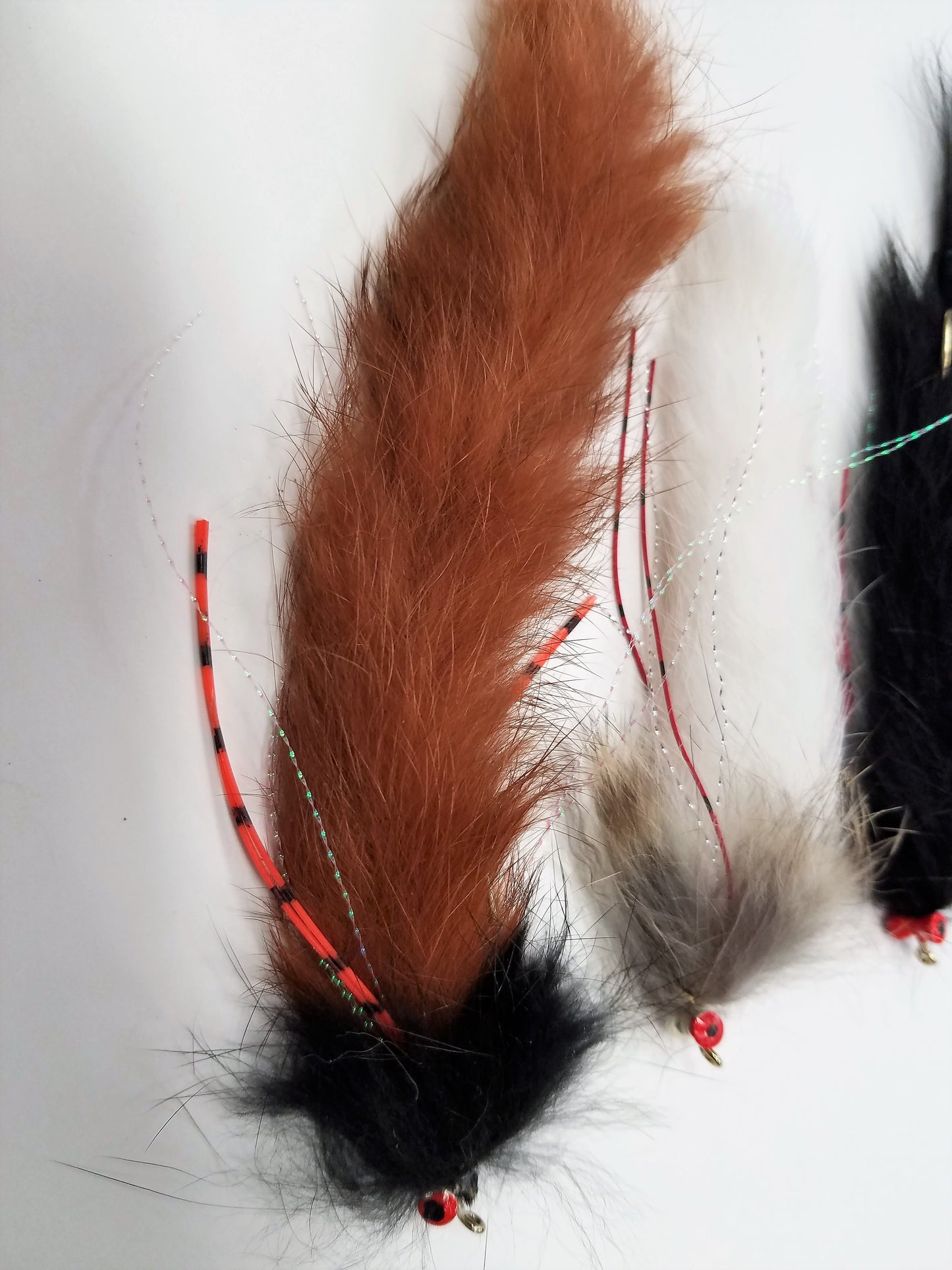 Upper Delaware Chew Toy Selection - 4 Streamer Flies, String Leeches,  - 5" -  6" total length