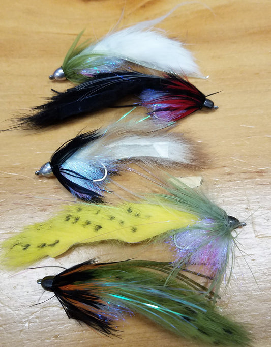 Small Conehead Leech Selection, Conehead Rabbit Leech, Conehead Streamer Fly, String Leech