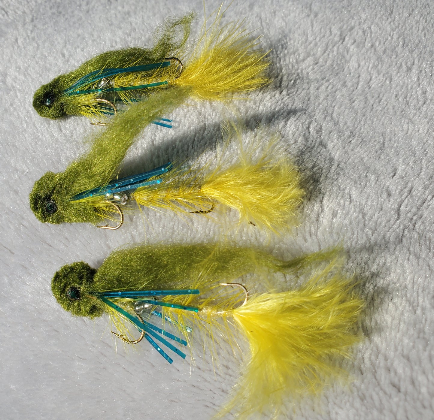 Mini Articulated Streamer, Mini Articulated Baitfish, Olive / Yellow