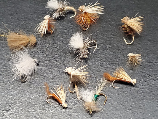 Dozen Mixed Caddis Dry Flies, 12 Fly Caddis Selection