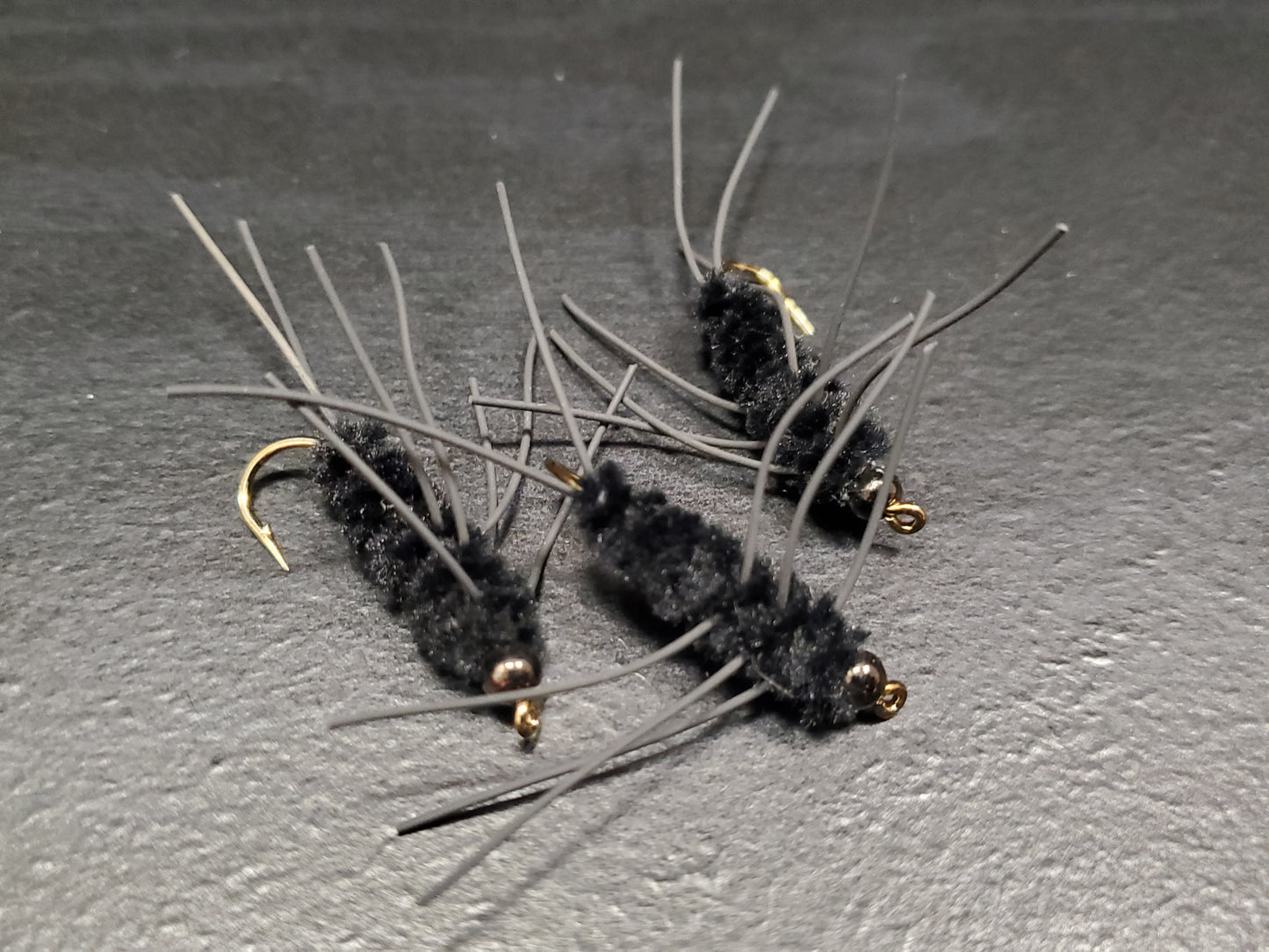 Tungsten Bead Girdle Bug, BH Rubber Legs Nymph, Pat's Rubber Legs, Rubber Legs