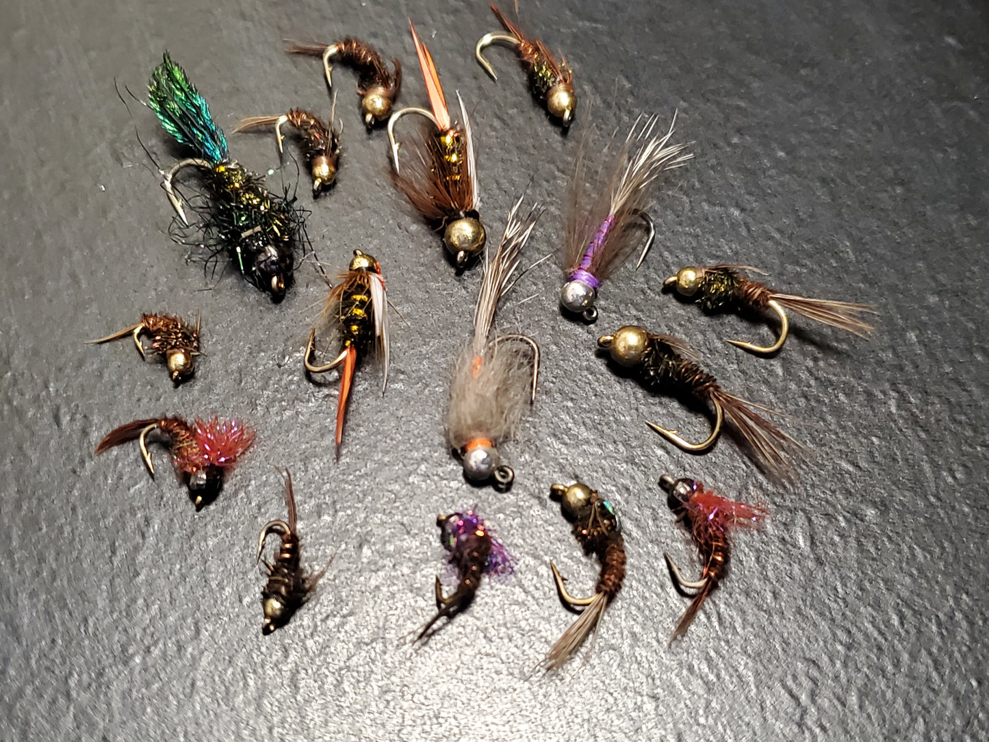 Tungsten Bead Head Trout Selection 16 Fly Selection, Bead Head nymph, BH Nymp