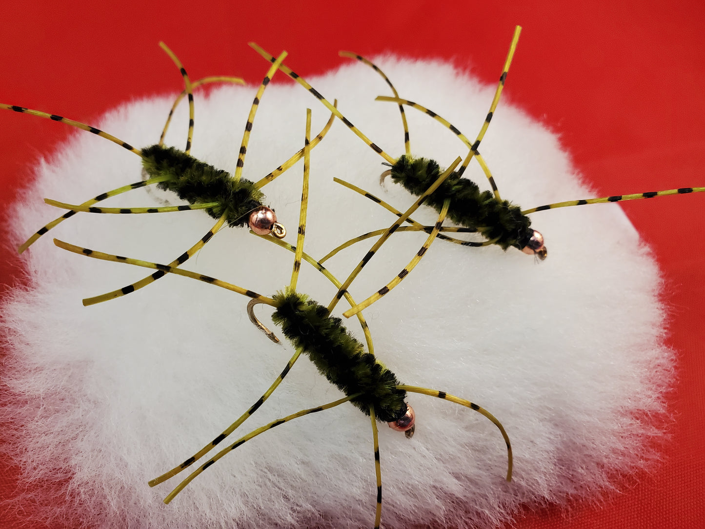 Tungsten Bead Head Rubber Legs Nymph SELECTION, 8 Pat's Rubber Legs, BH Girdle Bug