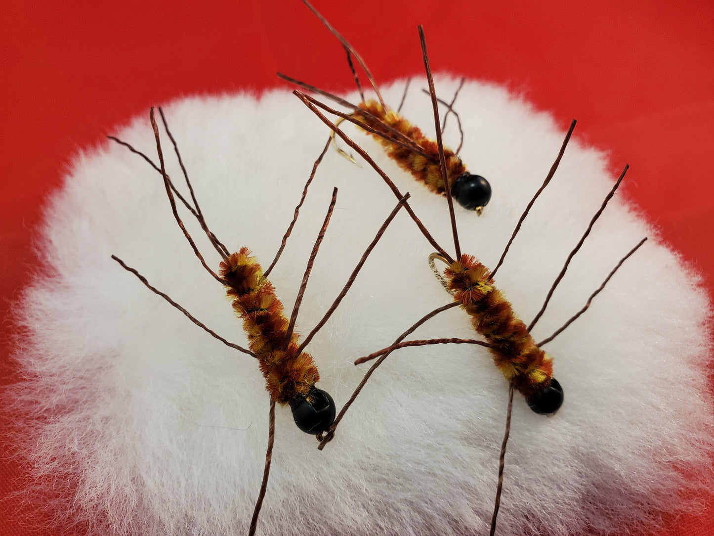 Tungsten Bead Head Rubber Legs Nymph SELECTION, 8 Pat's Rubber Legs, BH Girdle Bug