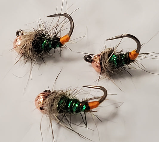 Trout Jig -Green Caddis, Tungsten Bead Head Trout Jig, Trout Jig Nymph, Bead Head Nymph,